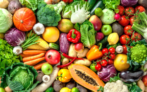 colorful vegetables and fruits